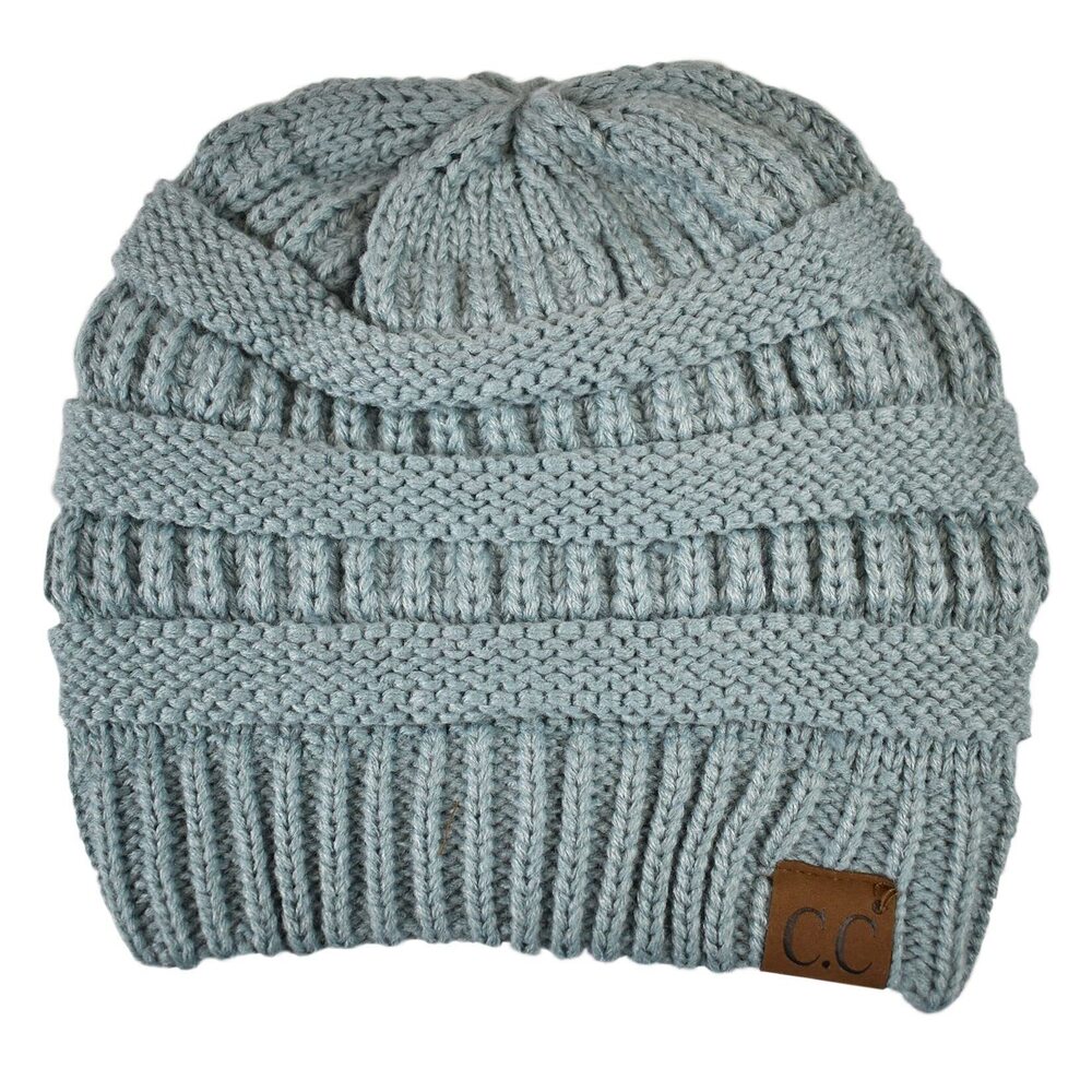 3920 Unisex Chunky Soft Stretch Cable Knit Warm Fuzzy Lined Skully Beanie